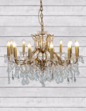 (PRE-ORDER ONLY) Large 12 Branch, Brushed Gold, Shallow Chandelier