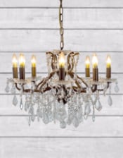 (PRE-ORDER ONLY) Medium 8 Branch, Black, Shallow Chandelier