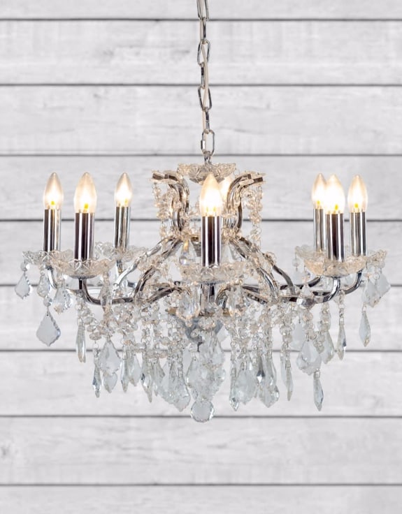 (PRE-ORDER ONLY) Medium 8 Branch, Chrome, Shallow Chandelier