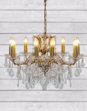 (PRE-ORDER ONLY) Medium 8 Branch, Brushed Gold, Shallow Chandelier