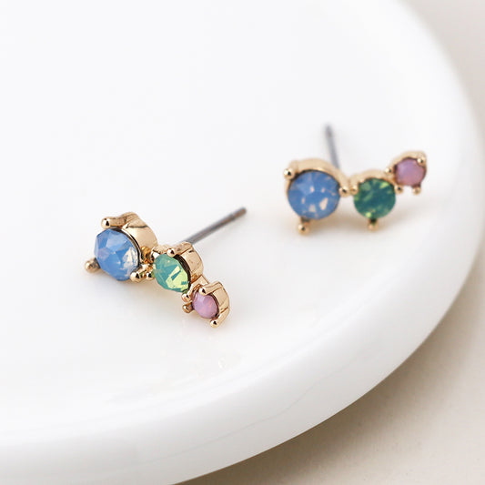 4565 - Triple Mix Crystal Ear Climbers