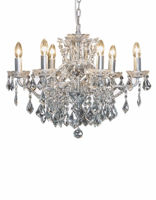 (PRE-ORDER ONLY) 6 Branch, Silver Leaf, Shallow Chandelier