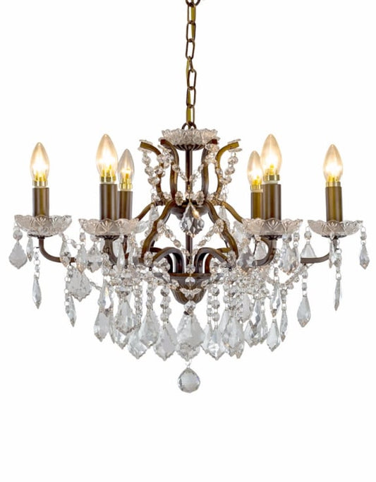 (PRE-ORDER ONLY) 6 Branch, Bronze, Shallow Chandelier