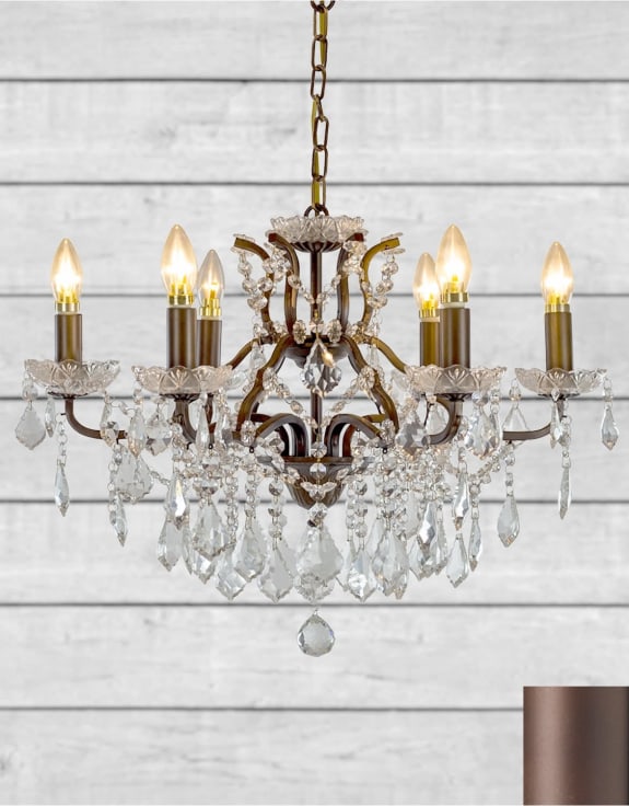 (PRE-ORDER ONLY) 6 Branch, Bronze, Shallow Chandelier