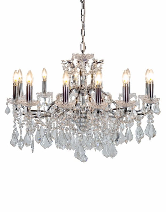 (PRE-ORDER ONLY) Large 12 Branch, Chrome, Shallow Chandelier