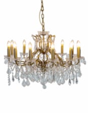 (PRE-ORDER ONLY) Large 12 Branch, Brushed Gold, Shallow Chandelier