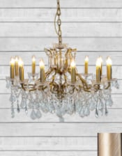 (PRE-ORDER ONLY) Large 12 Branch, Brushed Gold, Shallow Chandelier
