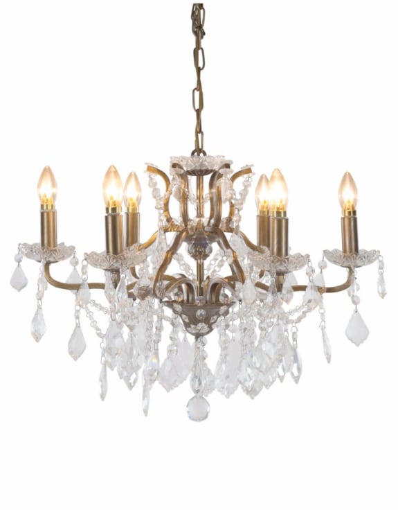 (PRE-ORDER ONLY) 6 Branch, Brushed Gold, Shallow Chandelier