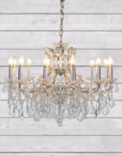 (PRE-ORDER ONLY) Large 12 Branch, Silver Leaf, Shallow Chandelier