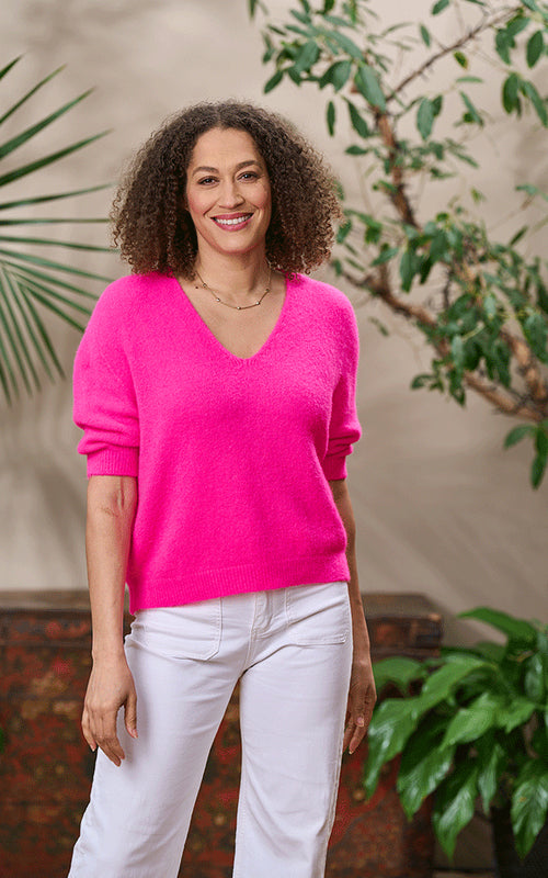 Valentina - Pink Fluorescent, Alpaca Jumper