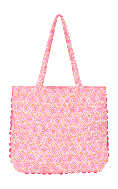 Vashti Tote Bag - Neon Pink & Orange