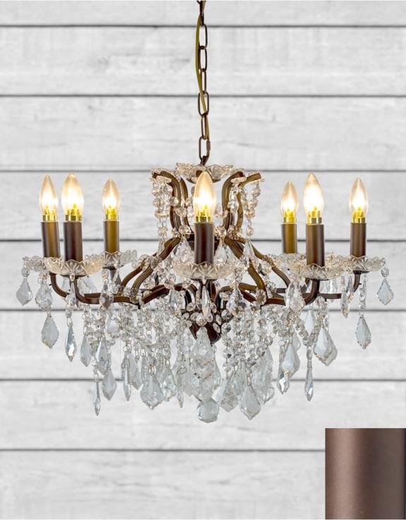 (PRE-ORDER ONLY) Medium 8 Branch, Black, Shallow Chandelier