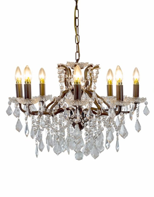 (PRE-ORDER ONLY) Medium 8 Branch, Black, Shallow Chandelier