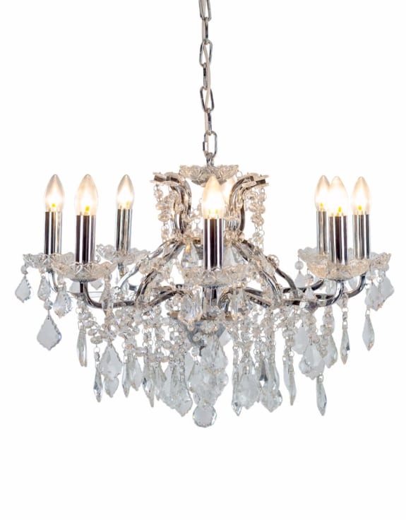 (PRE-ORDER ONLY) Medium 8 Branch, Chrome, Shallow Chandelier