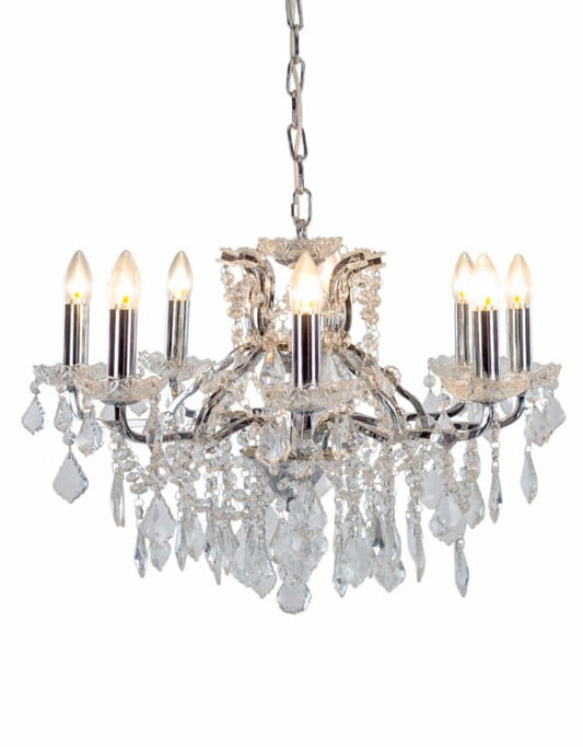 (PRE-ORDER ONLY) Medium 8 Branch, Chrome, Shallow Chandelier