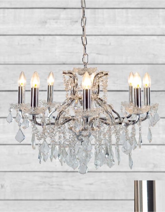 (PRE-ORDER ONLY) Medium 8 Branch, Chrome, Shallow Chandelier