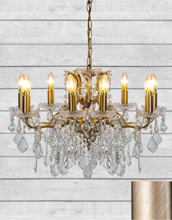 (PRE-ORDER ONLY) Medium 8 Branch, Brushed Gold, Shallow Chandelier