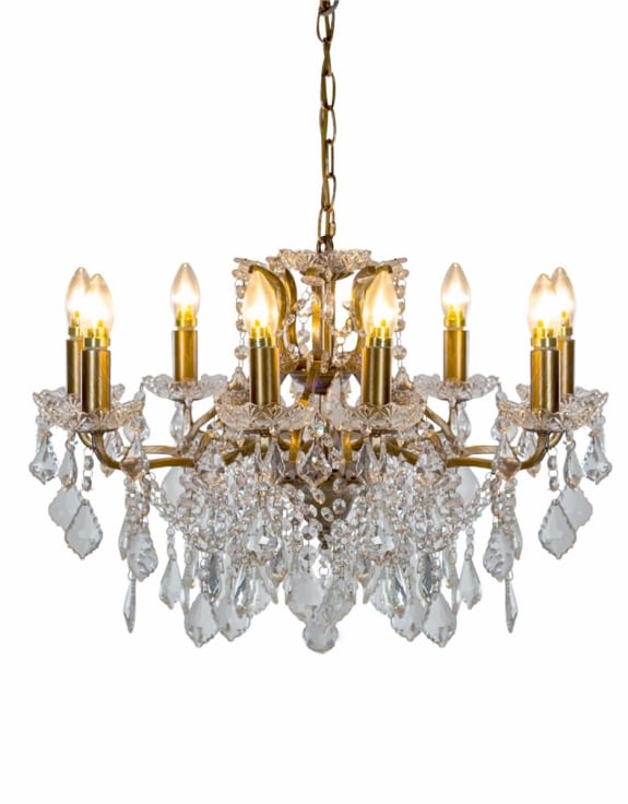 (PRE-ORDER ONLY) Medium 8 Branch, Brushed Gold, Shallow Chandelier