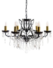 (PRE-ORDER ONLY) 6 Branch, Black, Shallow Chandelier