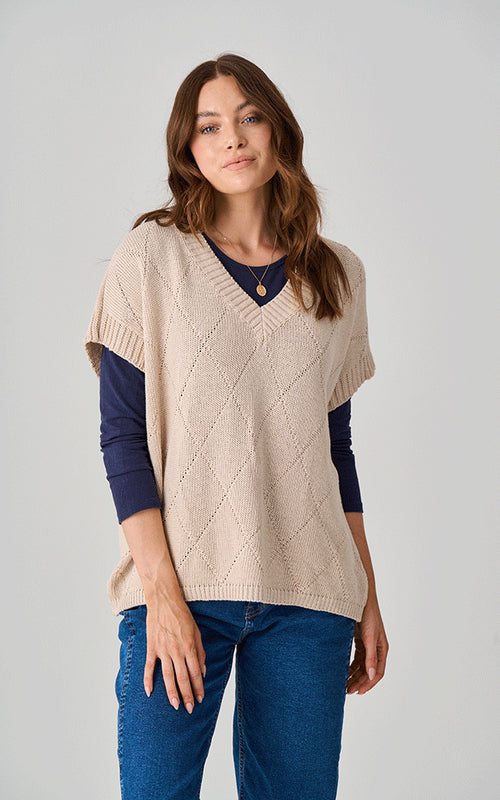 Burford Cotton Tank Top - Almond