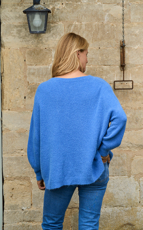 Bettina Long - Bright Blue, Alpaca Jumper
