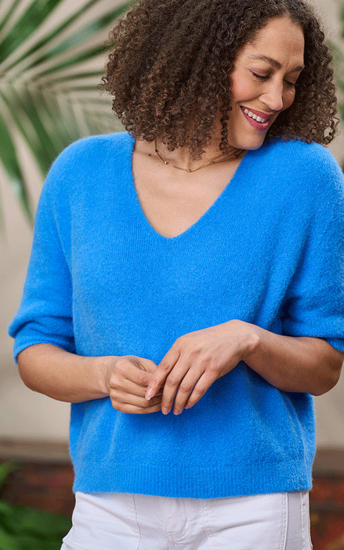 Valentina - Bright Blue, Alpaca Jumper