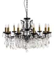 (PRE-ORDER ONLY) Large 12 Branch, Matt Black, Shallow Chandelier