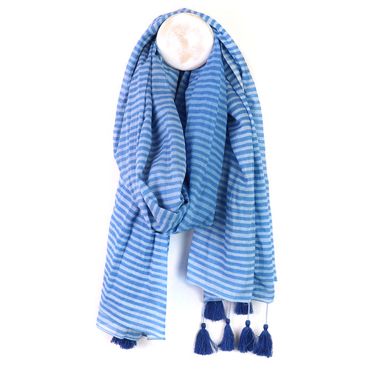 Blue Striped Scarf
