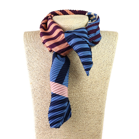 Blue & Burgundy Crinkle Neckerchief
