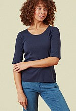 Raine - Cotton Rib T - Navy