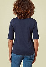 Raine - Cotton Rib T - Navy