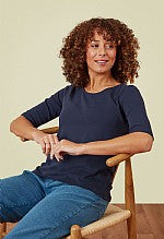 Raine - Cotton Rib T - Navy