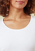 Raine, Cotton Rib T-shirt - White