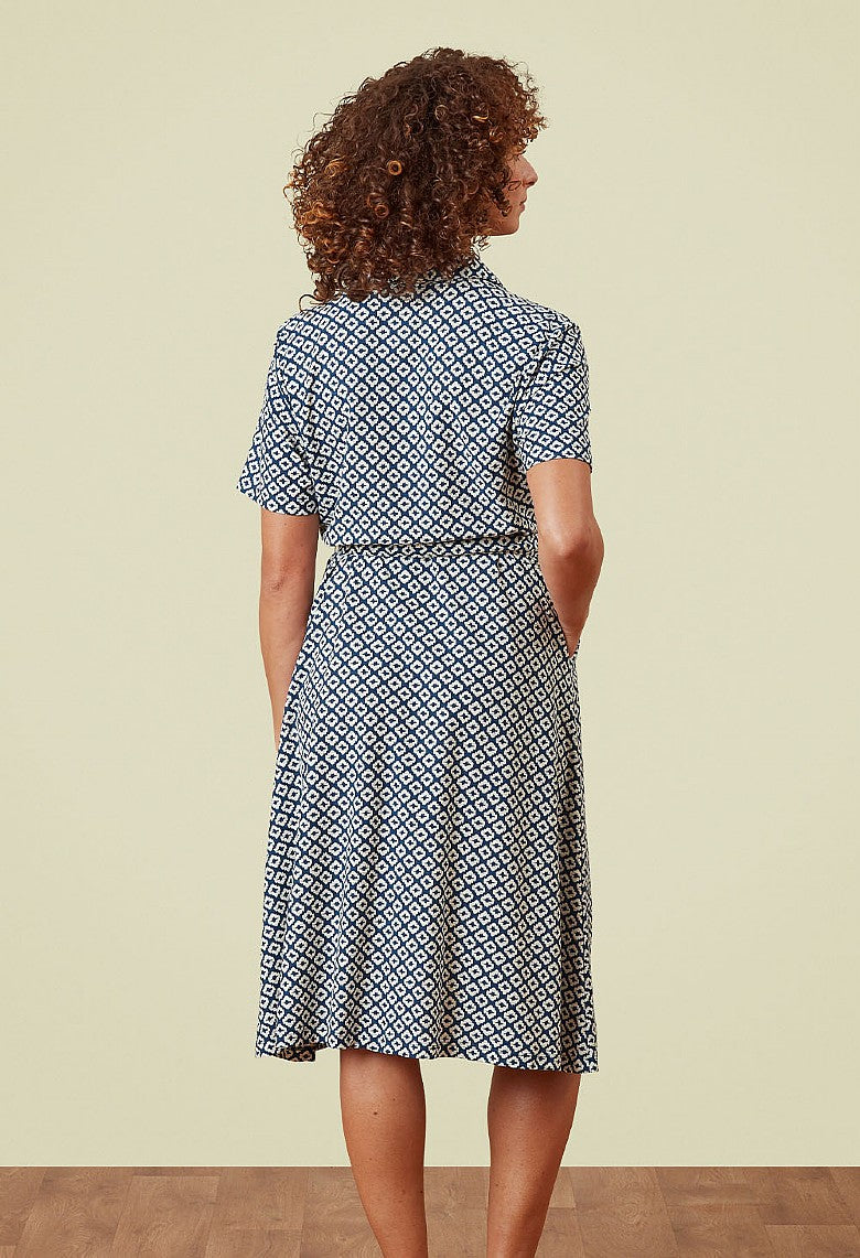 Bavrina Dress - Ikat Tile