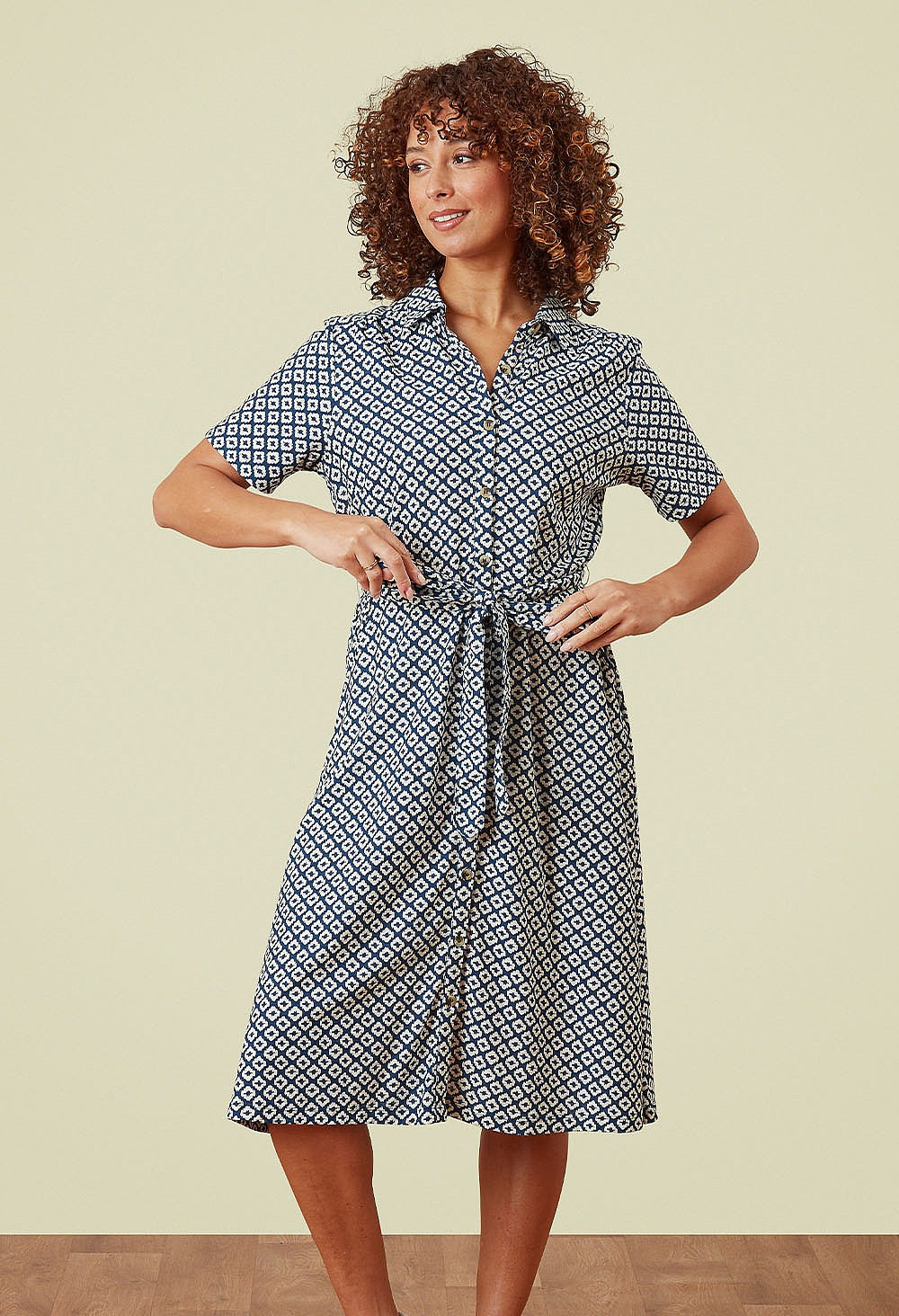 Bavrina Dress - Ikat Tile