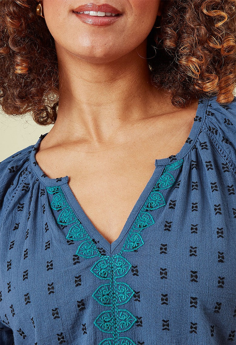 River Blouse - Riviera Blue