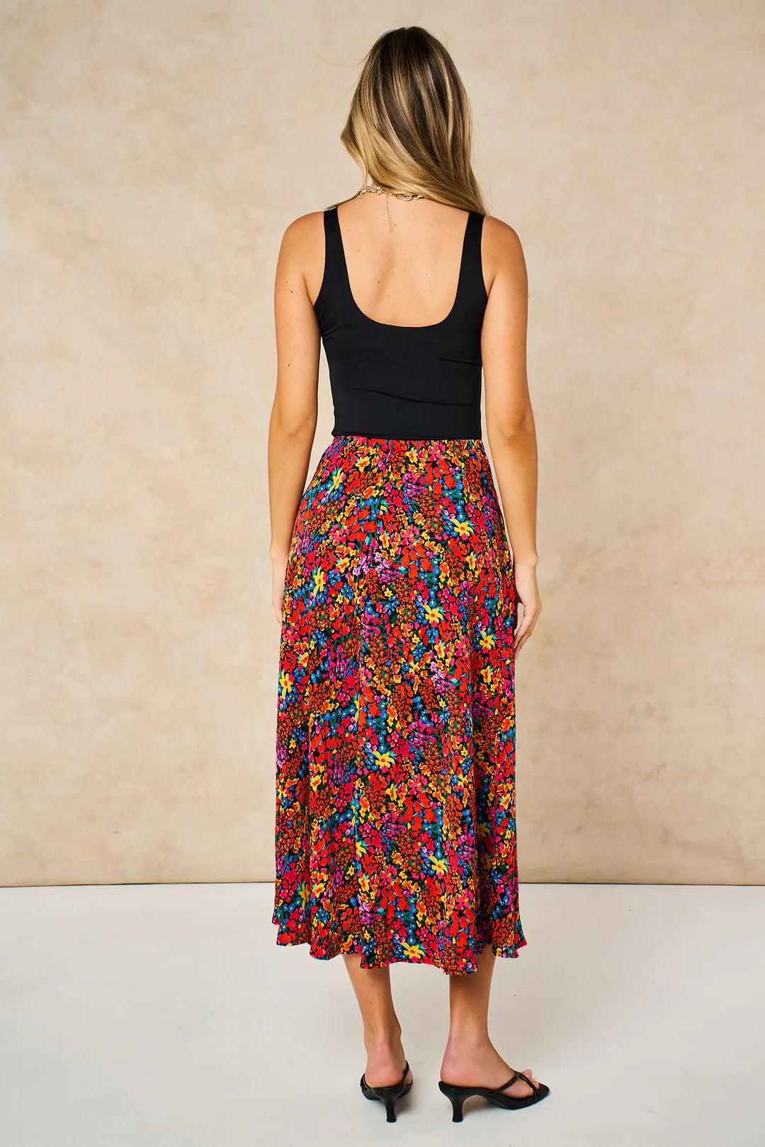 Ditsy Floral Midi Slip Skirt