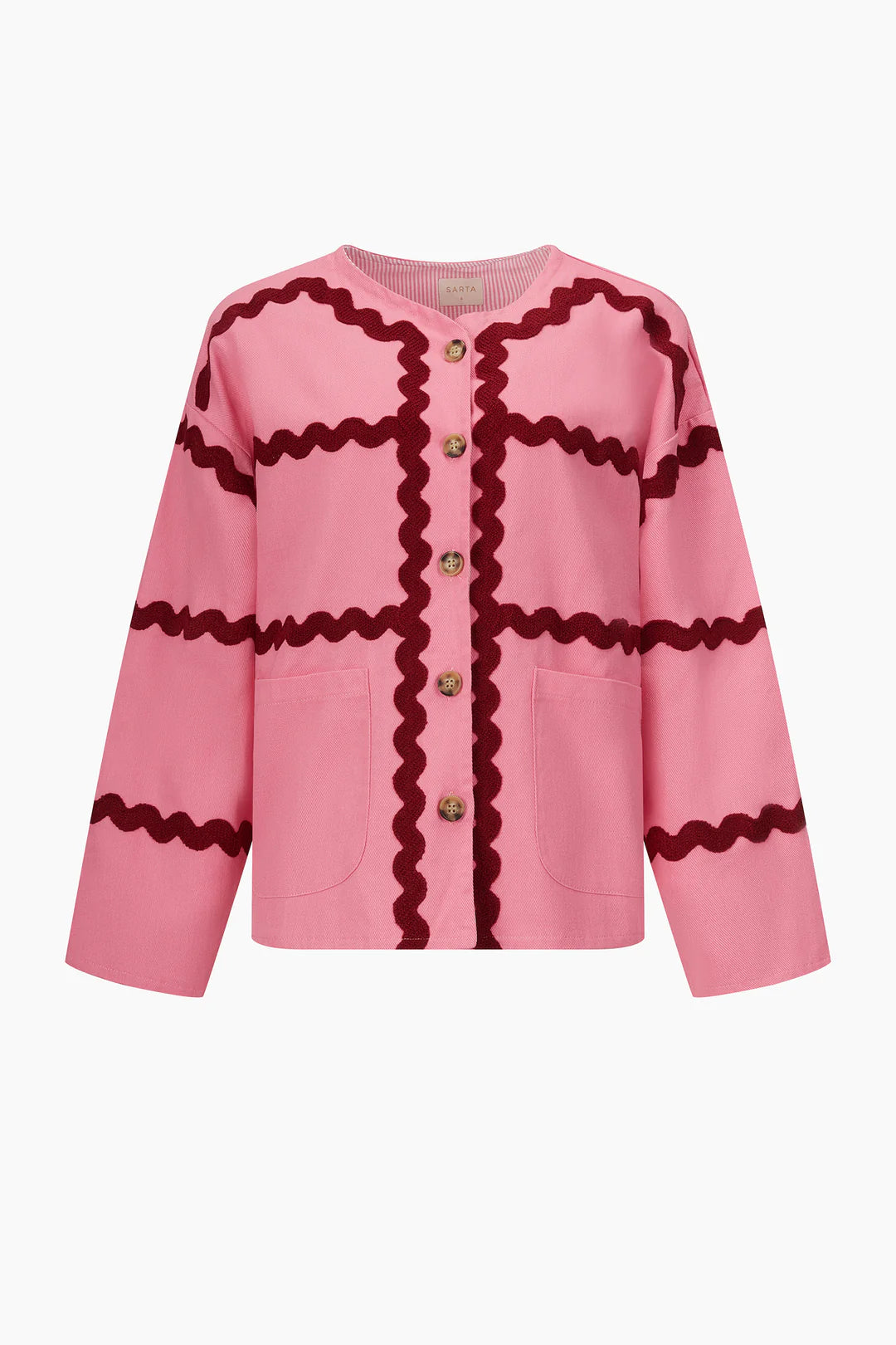 Wavy Trim Twill Jacket