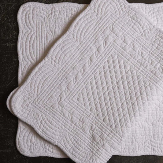 Natural Quilted Placemat - White