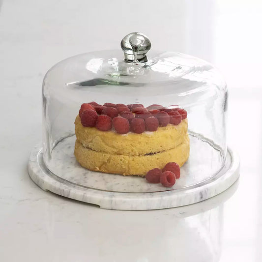 Glass Cloche with Marble Base - Large