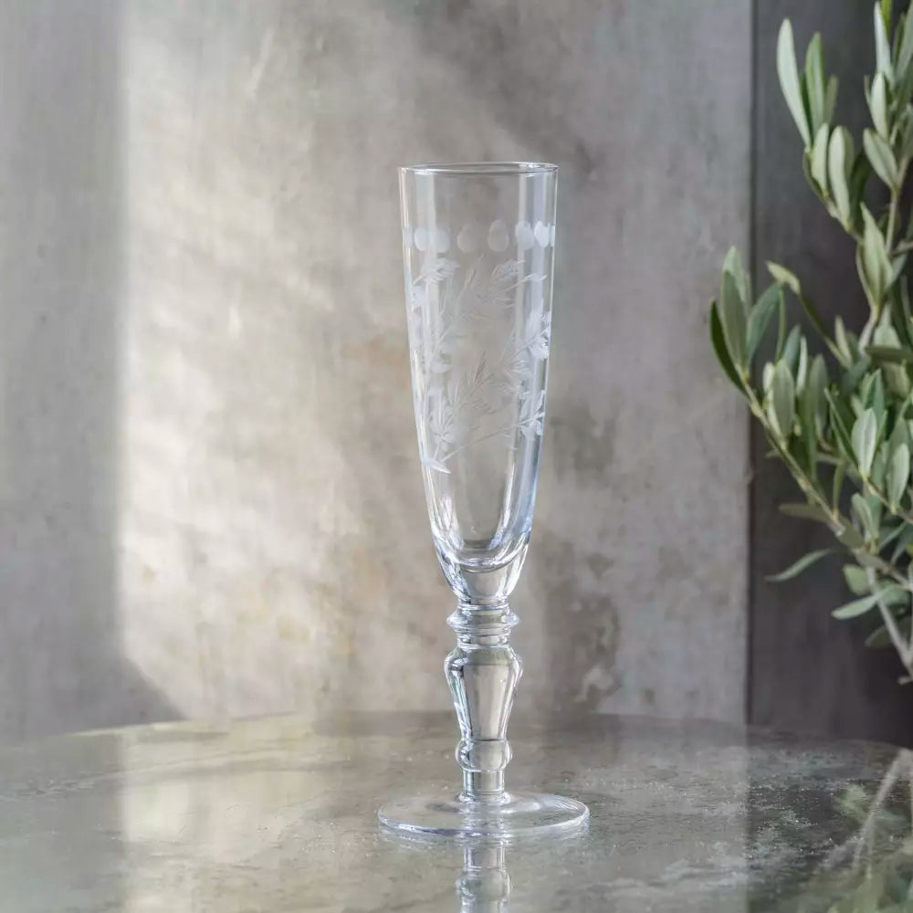 Champagne Flute - Etched Clear