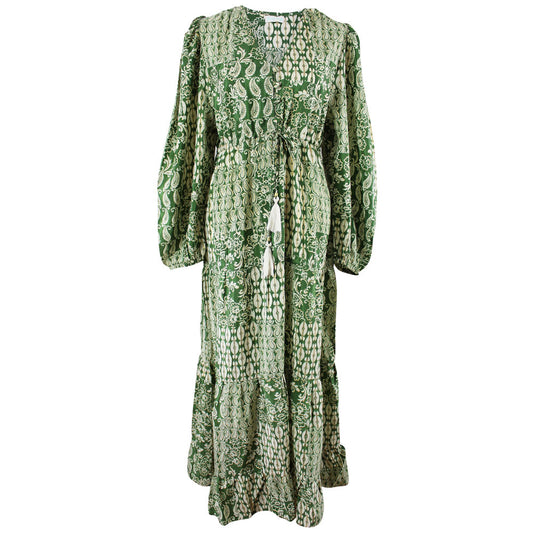 Verdell, Green Block Print Dress