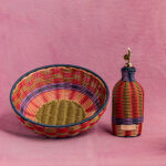 Woven Bowl - Green & Navy