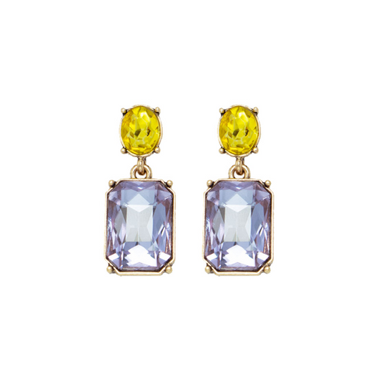 Violet & Yellow Drop Earrings