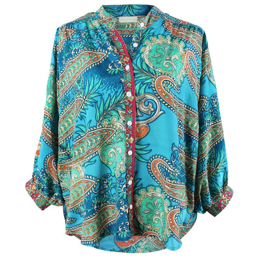 Andaria, Turquoise Paisley Blouse
