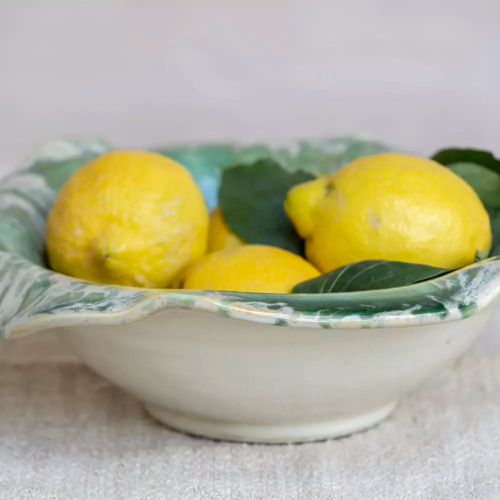 Glazed Bowl Green Stripe