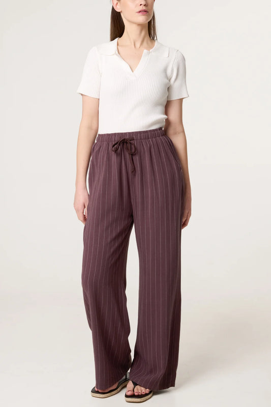 Chocolate Pinstripe Trouser