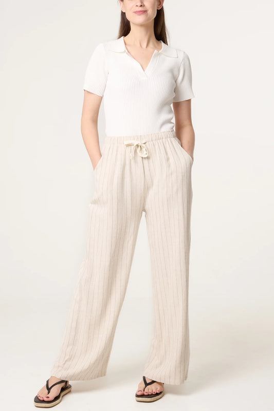 Cream Pinstripe Trouser