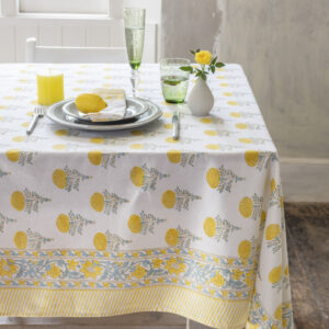 Lemon Cotton Block Print Napkin