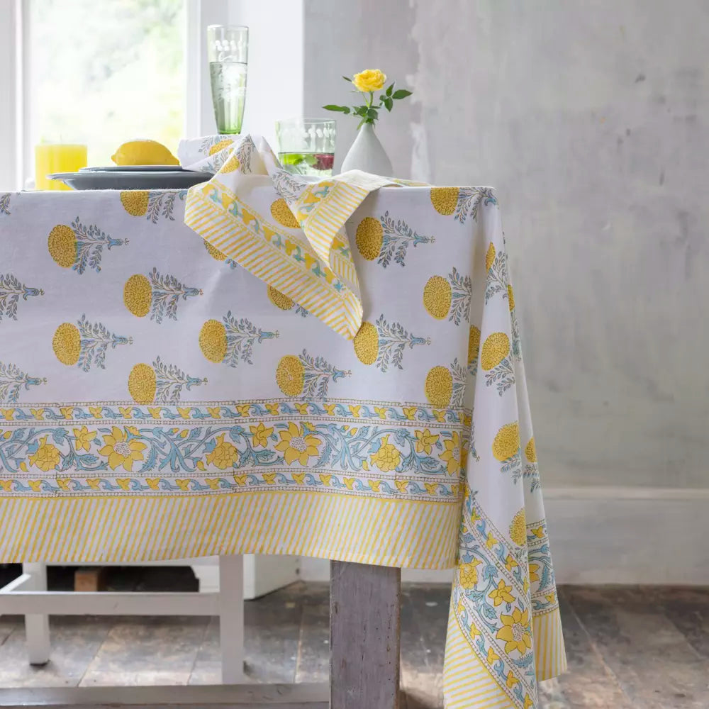 Lemon Cotton Block Print Napkin